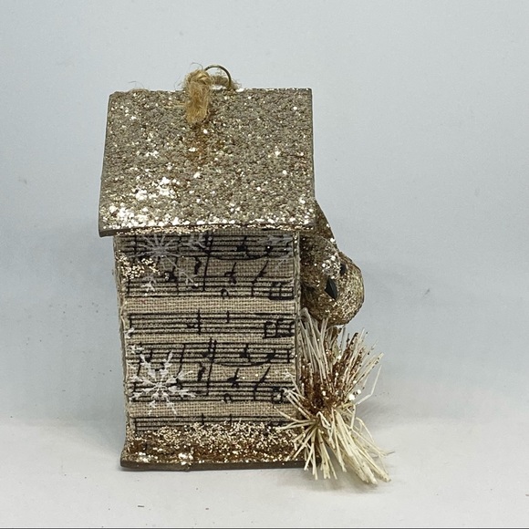 Holiday Lane Typescript Paper And Glitter Bird Ornament Christmas - Picture 4 of 6